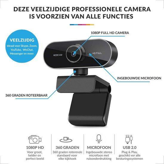 Full HD Webcam -  Met USB & Microfoon - Trends & Meer